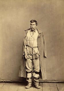 A Male Hard Labor Convict in Arm and Leg Shackles, 1891. Creator: Aleksei Kuznetsov.