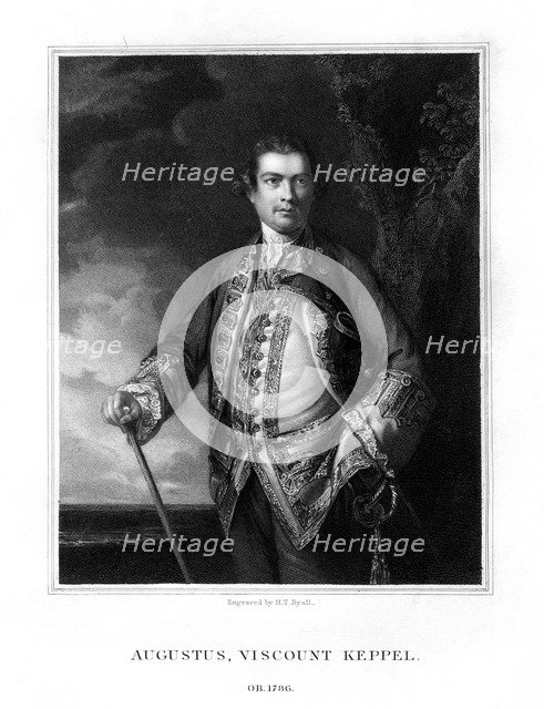 Augustus Keppel, 1st Viscount Keppel, British admiral, (1833).Artist: Henry Thomas Ryall