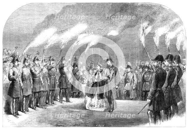 Visit of the Prince and Princess of Wales to Sweden: the landing at Stockholm…, 1864. Creator: Mason Jackson.