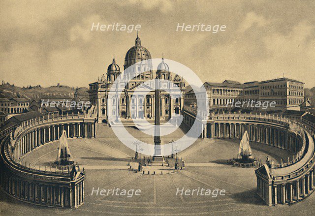 'Roma - Basilica and Square of S. Peter. Vatican Palace', 1910. Artist: Unknown.