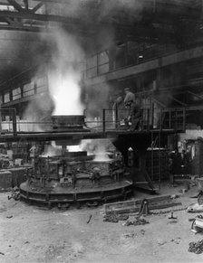 Casting a pole magnet, the Edgar Allen Steel Co, Sheffield, South Yorkshire, 1963. Artist: Michael Walters