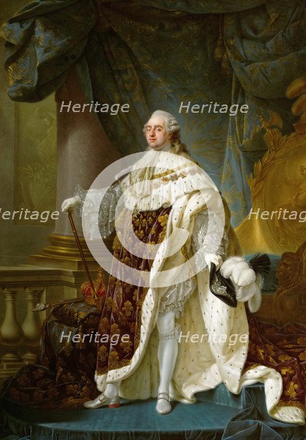 Portrait of the King Louis XVI (1754-1793) in his Coronation Robes, 1779. Artist: Callet, Antoine-François (1741–1823)