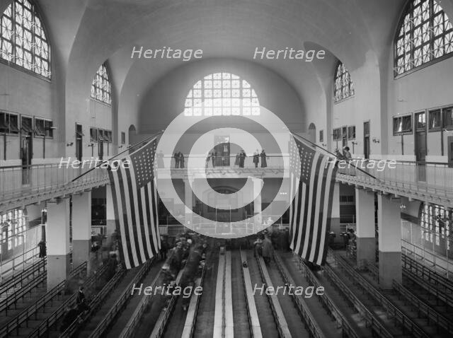 Inspection room, Ellis Island, New York, c.between 1910 and 1920. Creator: Unknown.