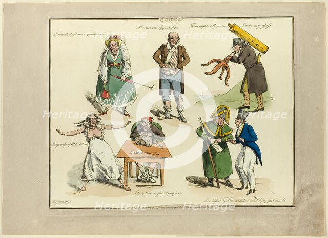 Plate from Illustrations to Popular Songs, 1822. Creator: Henry Thomas Alken.