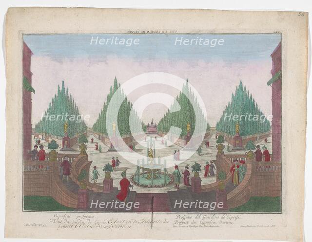 View of a cypress garden in Constantinople, 1742-1801. Creator: Anon.