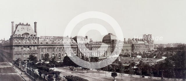 Panorama taken from rue de Rivoli towards the facade of the Tuileries, 1st arrondiss..., c1862-1871. Creator: Unknown.