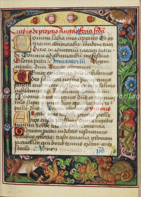 Decorated Text Page; Book of Hours, early 16th century. Creator: Unknown.