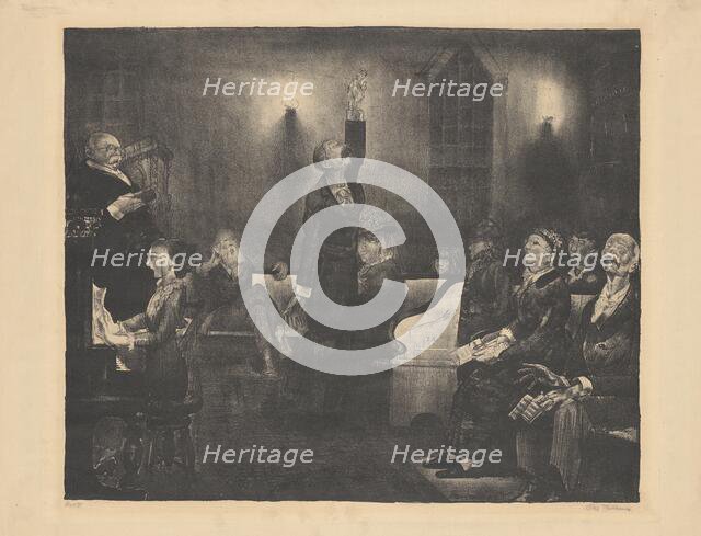 Prayer Meeting, second stone, 1916. Creator: George Wesley Bellows.