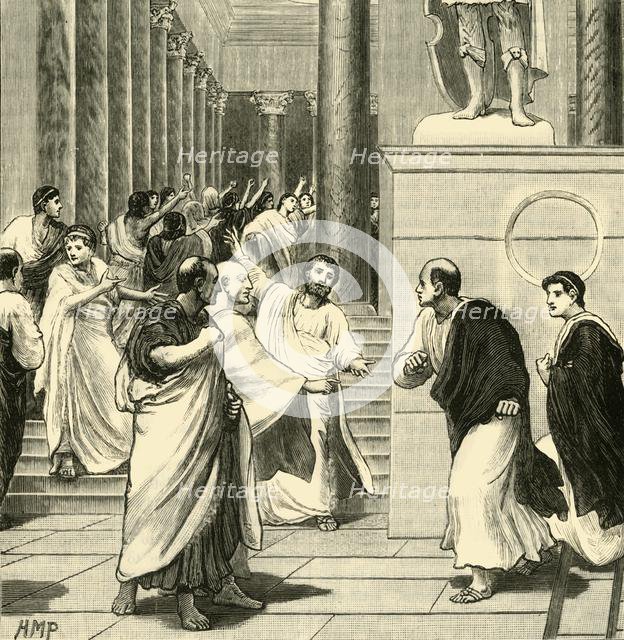 'A Tumult in the Forum at Rome', 1890.   Creator: Unknown.