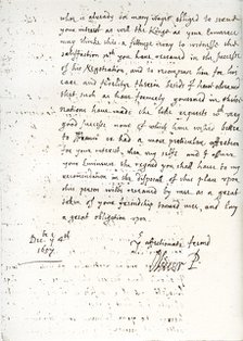 A letter by Oliver Cromwell to Cardinal Mazarin, 4 December 1657, (1899). Artist: Unknown