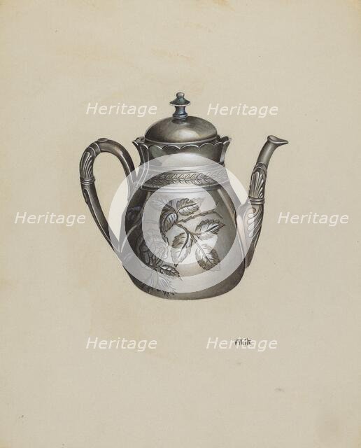 Silver Teapot, c. 1937. Creator: Edward White.