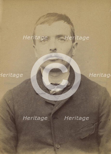 Defosse. Claude (dit Delfosse ou Lafosse). 29 ans, né à Arbeuf (Nièvre). Cocher. Anarchist..., 1894. Creator: Alphonse Bertillon.