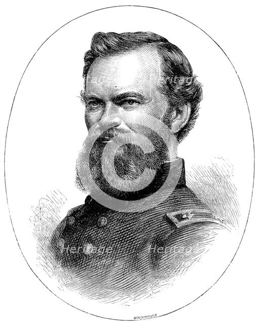 James B McPherson, Union general of the American Civil War, (c1880). Artist: Unknown