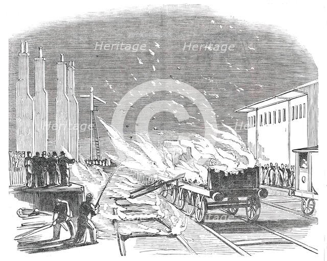 Great Fire at the Southern and Western Railway Station, Cork, 1850. Creator: Unknown.
