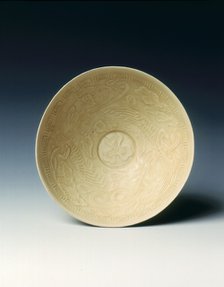 Ding yao lotus pod shaped bowl with moulded phoenixes, Jin dynasty, China, 12th century. Artist: Unknown