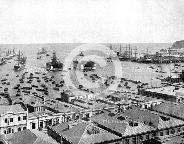 Valparaiso Harbour, Chile, 1893.Artist: John L Stoddard