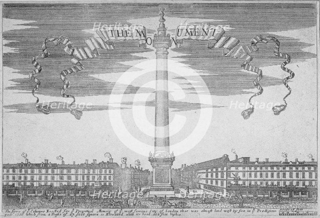 The Monument, City of London, 1700. Artist: Anon