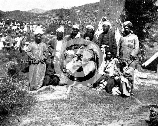 The Chitral Campaign: Sher Afzul and his attendants, 1895. Creator: Unknown.