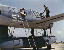 Aviation cadets in training at the Naval Air Base, Corpus Christi, Texas, 1942. Creator: Howard Hollem.