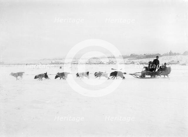 Driving Dogs, 1890. Creator: Ivan Nikolaevich Krasnov.