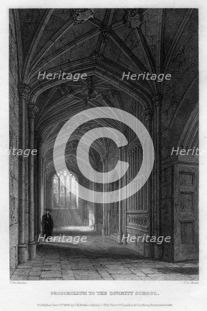 Proscholium to the Divinity School, Oxford, 1836.Artist: John Le Keux
