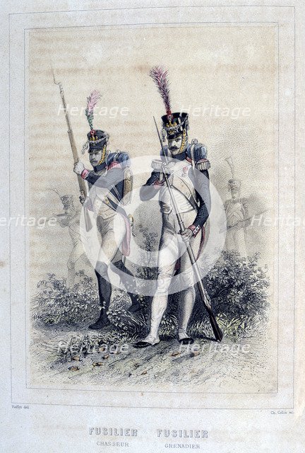 'Fusilier Grenadier and Fusilier Chasseurs', 1859.  Artist: Auguste Raffet