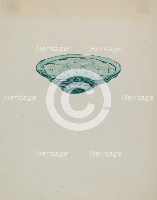 Low Glass Dish, c. 1940. Creator: Beverly Chichester.