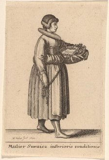 Mulier Svevica Inferioris Conditionis, 1642. Creator: Wenceslaus Hollar.