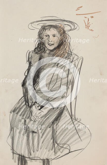 Girl with hat, 1875-1934. Creator: Isaac Lazerus Israels.