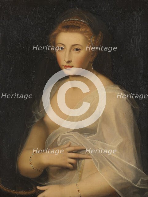 Young Lady Holding a Mirror, 17th century. Creator: Unknown.