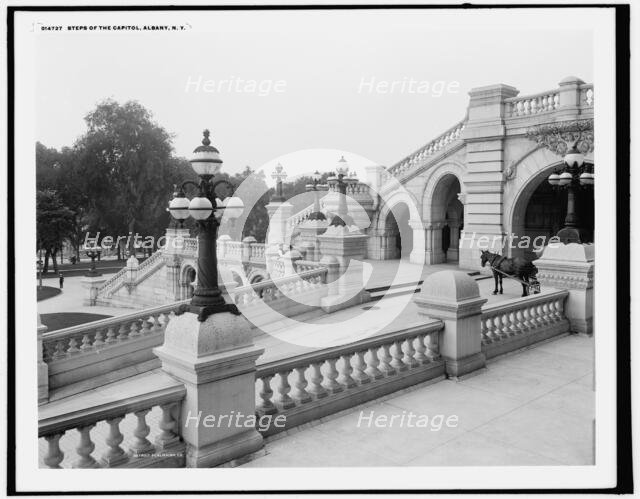 Steps of the Capitol, Albany, N.Y., between 1900 and 1906. Creator: Unknown.