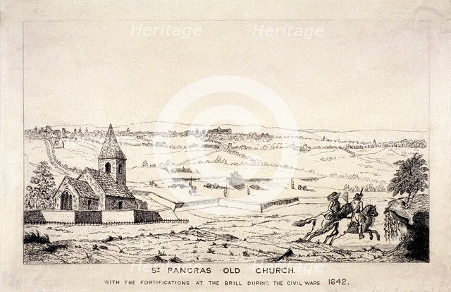 St Pancras Old Church, London,  (c1850?). Artist: Anon