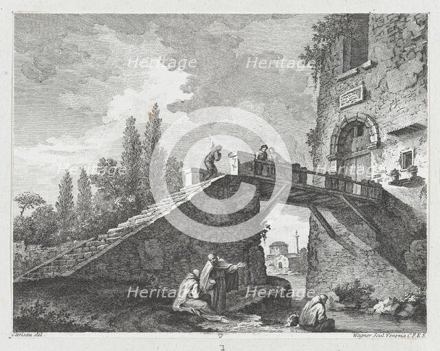 Landscape with Bridge, ca. 1750-70. Creator: Joseph Wagner.