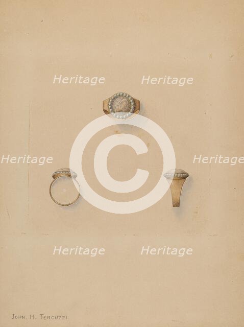 Mourning Ring, 1935/1942. Creator: John H. Tercuzzi.