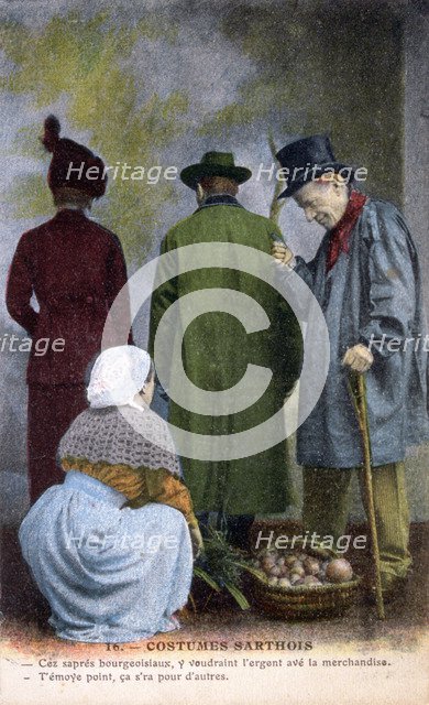 'Native Costume of Sarthe', c1900. Artist: Unknown