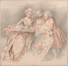 The Embroiders. Artist: Portail, Jacques-André (1695-1759)