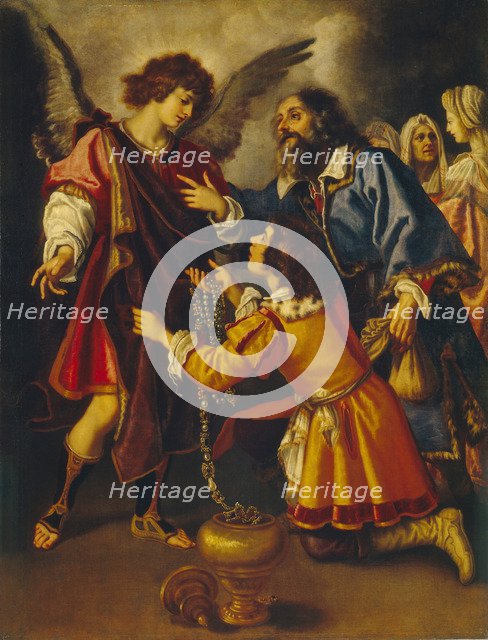 Tobias's Farewell to the Angel, First third of 17th cen.. Artist: Bilivert, Giovanni (1585-1644)