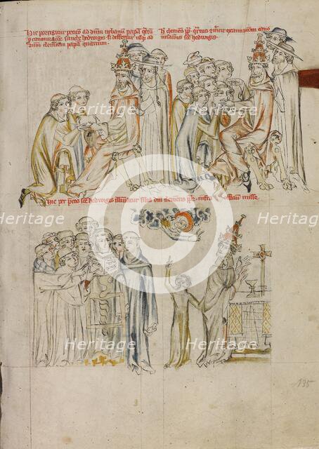 Two Clerics Requesting the Canonization of Saint Hedwig before Pope Urban IV, 1353. Creator: Unknown.