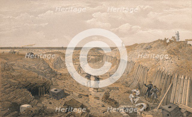 'Ditch of the Bastion Du Mat', 1856. Artist: Edmund Walker.