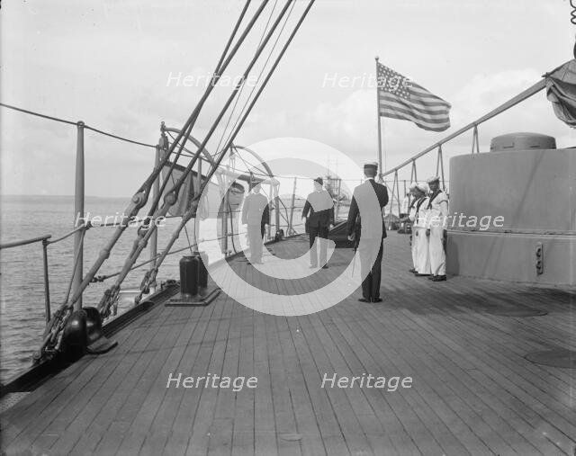 U.S.S. New York, morning report, between 1893 and 1901. Creator: William H. Jackson.