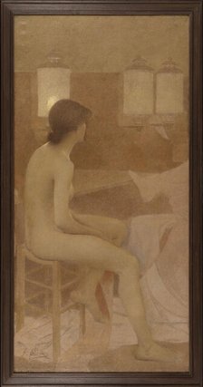 Danseuse dans sa loge, assise profil droit, between 1905 and 1909. Creator: Fernand Pelez.