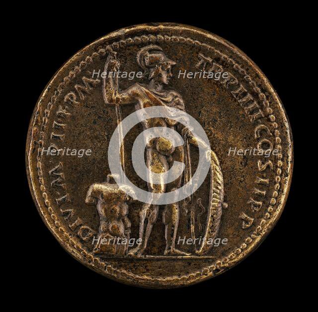 Mars Resting on a Spear and Shield [reverse]. Creator: Giovanni da Cavino.