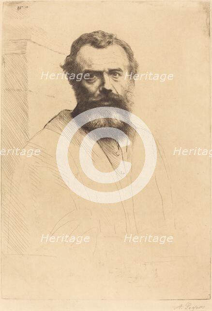 Self-Portrait, 3rd plate, 1880. Creator: Alphonse Legros.