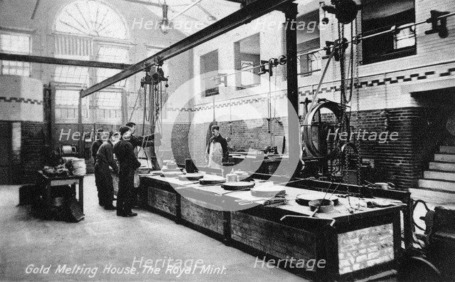 Gold Melting House, the Royal Mint, Tower Hill, London, early 20th century. Artist: Unknown