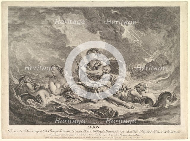 Arion, 1763-66. Creators: Augustin de Saint-Aubin, Jacques Jean Pasquier.
