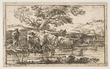 The Herd at the Watering Place, 1635. Creator: Claude Lorrain.