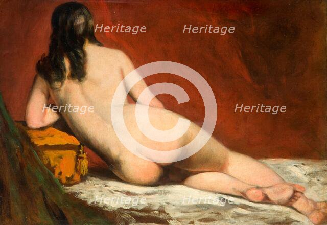Nude Study Of A Reclining Woman, 1849. Creator: William Etty.