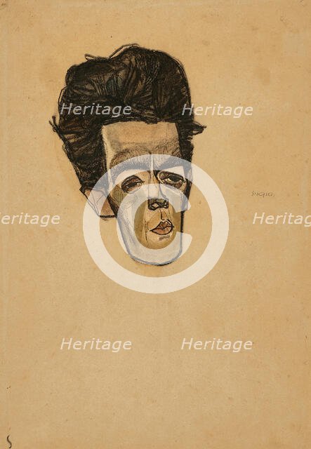 Self-portrait, 1910. Creator: Schiele, Egon (1890-1918).