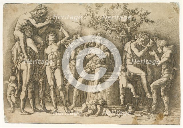 Bacchanal with a Wine Vat, ca. 1470-90. Creator: Andrea Mantegna.