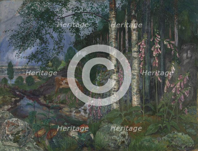 Foxgloves, 1909. Creator: Nikolai Johannes Astrup.